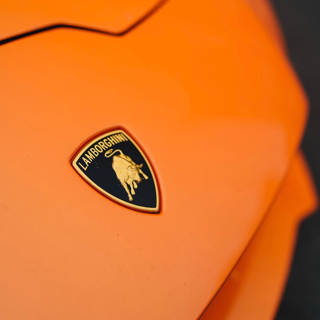 Lamborghini parked outside the Supercars By The Day garage in Rockville, Maryland